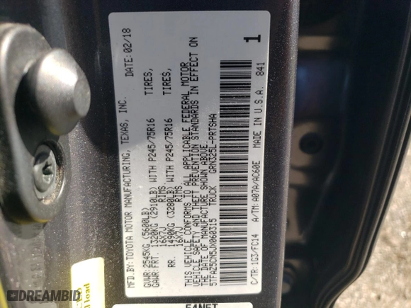 2018 Toyota Tacoma SR5 with VIN 5TFAZ5CN5JX060315, listed as a Copart auction lot 48032835 with NaN miles and Salvage Title. Bid and sale history available at carsss.com. Image 12.