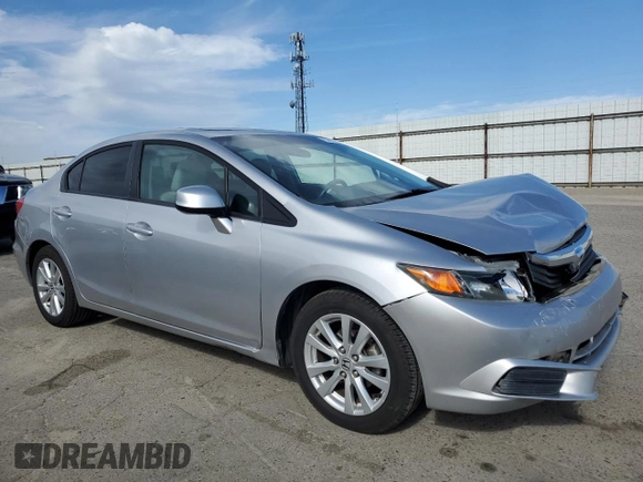 2012 Honda Civic EX with VIN 19XFB2F8XCE322475, listed as a Copart auction lot 52812535 with 226,146 mi miles and Salvage Title. Bid and sale history available at DreamBid. Image 4.