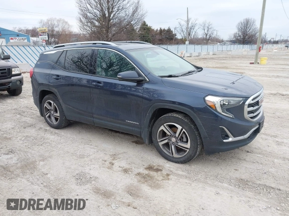 2018 GMC Terrain SLT with VIN 3GKALVEV3JL249110, listed as a IAAI auction lot 41712782 with 201,316 mi miles. Bid and sale history available at carsss.com. Image 1.