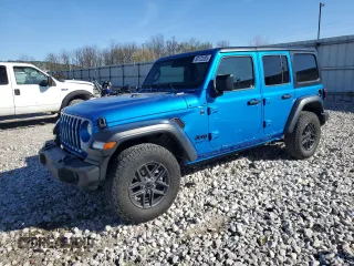 2024 Jeep Wrangler Willys with VIN 1C4PJXDN1RW105327, listed as a Copart auction lot 50172235 with 7,534 mi miles and Salvage Title. Bid and sale history available at carsss.com. Image 1.