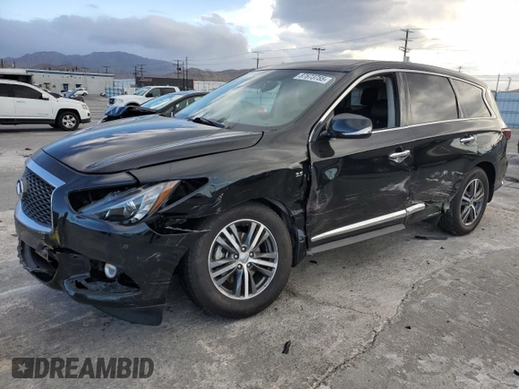 2020 Infiniti QX60 Pure z VIN 5N1DL0MN3LC529293, wystawiony jako Copart lot #87673755 z przebiegiem 56 514 mil mil oraz Szkoda całkowita • Salvage title. Historia ofert i sprzedaży dostępna na DreamBid. Obrazek 1.