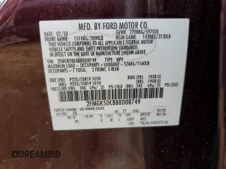 2011 Ford Flex Limited with VIN 2FMGK5DC8BBD08749, listed as a Copart auction lot 49350695 with 126,317 mi miles and Salvage Title. Bid and sale history available at carsss.com. Image 14.