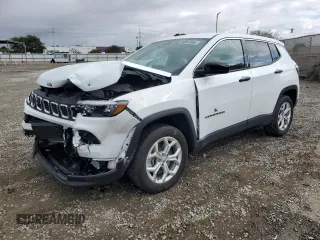 2024 Jeep Compass Sport with VIN 3C4NJDAN3RT125983, listed as a Copart auction lot 54887065 with 13,030 mi miles and Salvage title. Bid and sale history available at DreamBid. Image 1.