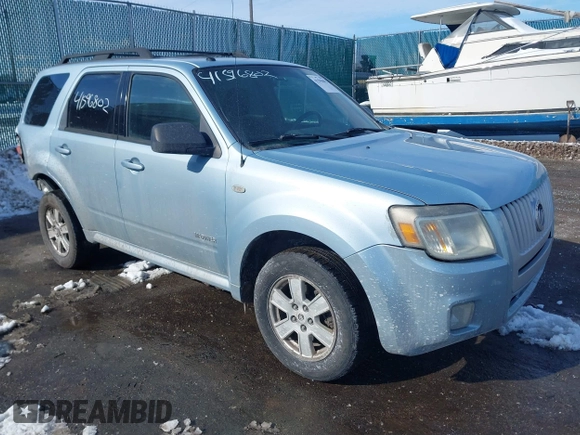 2008 Mercury Mariner with VIN 4M2CU91ZX8KJ30882, listed as a IAAI auction lot 41596802 with 204,769 mi miles. Bid and sale history available at carsss.com. Image 1.