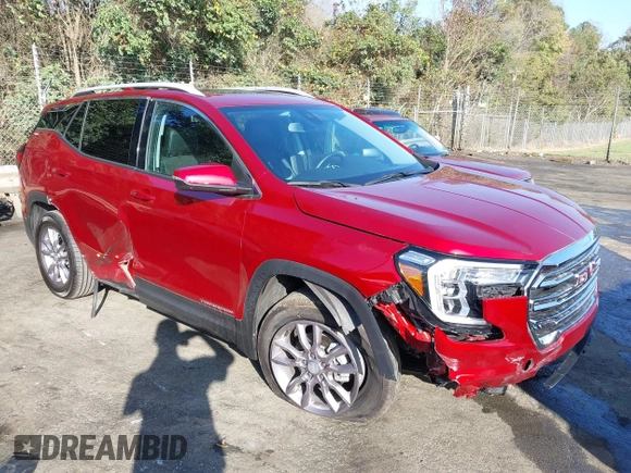 2023 GMC Terrain SLT with VIN 3GKALVEG3PL240143, listed as a IAAI auction lot 40824193 with 25,475 mi miles and . Bid and sale history available at carsss.com. Image 1.