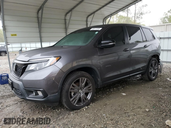 2021 Honda Passport EX-L with VIN 5FNYF7H54MB000620, listed as a Copart auction lot 50877295 with 46,109 mi miles and Salvage Title. Bid and sale history available at carsss.com. Image 1.