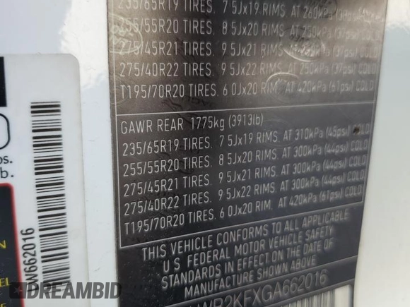 2016 Land Rover Range Rover Sport HSE z VIN SALWR2KFXGA662016, wystawiony jako Copart lot #54772875 z przebiegiem 78 064 mil mil oraz Szkoda całkowita • Salvage title. Historia ofert i sprzedaży dostępna na DreamBid. Obrazek 13.