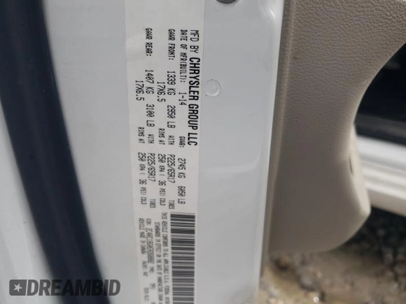 2014 Chrysler Town & Country Touring z VIN 2C4RC1BG0ER268882, wystawiony jako Copart lot #58740255 z przebiegiem 105 866 mil mil oraz Szkoda całkowita • Salvage title. Historia ofert i sprzedaży dostępna na DreamBid. Obrazek 14.