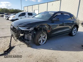 2023 Audi Q8 Premium with VIN WA1AVBF1XPD020187, listed as a Copart auction lot 75623334 with 8,308 mi miles and Salvage title. Bid and sale history available at DreamBid. Image 1.