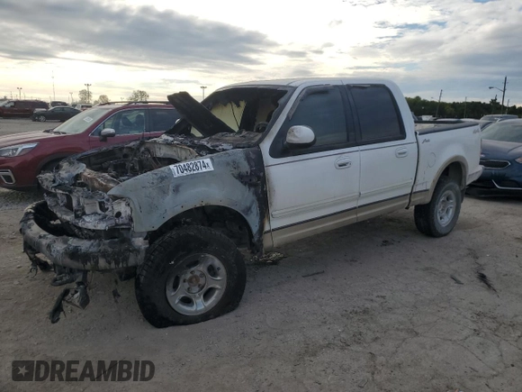 2001 Ford F-150 SuperCrew XLT with VIN 1FTRW08L81KE40946, listed as a Copart auction lot 70482874 with 0 mi miles and Salvage Title. Bid and sale history available at carsss.com. Image 1.