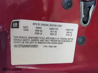 2005 Chevrolet Malibu LS with VIN 1G1ZT52845F220821, listed as a IAAI auction lot 41930141 with 90,640 mi miles. Bid and sale history available at carsss.com. Image 9.