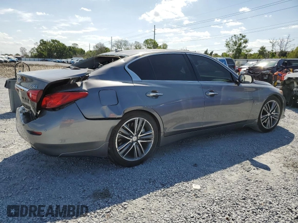 2014 Infiniti Q50 Hybrid Sport with VIN JN1AV7AP0EM691995, listed as a Copart auction lot 51041375 with Not Provided miles and Salvage Title. Bid and sale history available at carsss.com. Image 3.