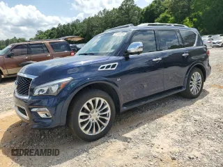 2017 Infiniti QX80 with VIN JN8AZ2NE2H9153548, listed as a Copart auction lot 57485315 with 156,523 mi miles and Salvage title. Bid and sale history available at DreamBid. Image 1.