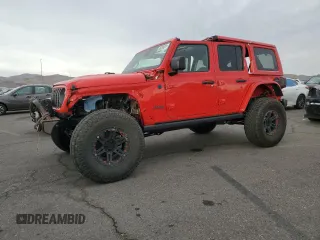 2024 Jeep Wrangler Rubicon X with VIN 1C4RJXFG5RW297553, listed as a Copart auction lot 85009074 with 838 mi miles and Salvage title. Bid and sale history available at DreamBid. Image 1.