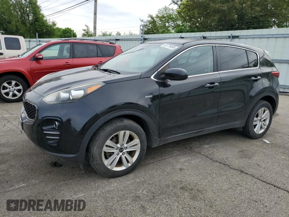 2017 Kia Sportage LX with VIN KNDPMCAC9H7195371, listed as a Copart auction lot 55779495 with 178,060 mi miles and Clean Title. Bid and sale history available at DreamBid. Image 1.