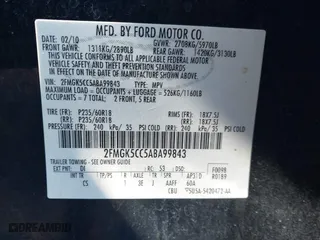 2010 Ford Flex SEL with VIN 2FMGK5CC5ABA99843, listed as a IAAI auction lot 41585750 with 138,916 mi miles. Bid and sale history available at carsss.com. Image 9.