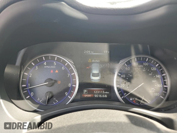 2017 Infiniti Q50 Signature Edition with VIN JN1EV7AP0HM737380, listed as a Copart auction lot 47157975 with 123,113 mi miles and Salvage Title. Bid and sale history available at DreamBid. Image 9.