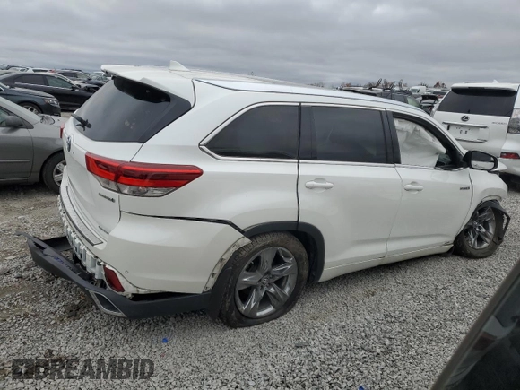 2017 Toyota Highlander Hybrid Limited with VIN 5TDDGRFH4HS024695, listed as a Copart auction lot 80856074 with Not provided miles and Non repairable. Bid and sale history available at DreamBid. Image 3.