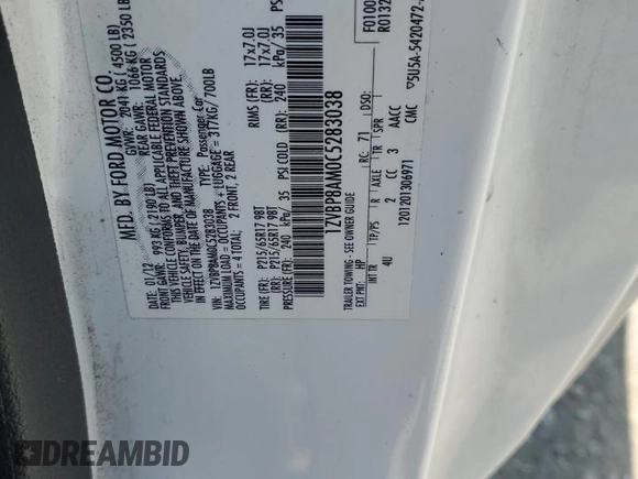 2012 Ford Mustang Premium with VIN 1ZVBP8AM0C5283038, listed as a Copart auction lot 58961615 with 140,727 mi miles and Salvage title. Bid and sale history available at DreamBid. Image 12.