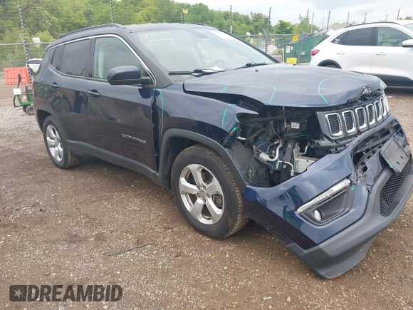 2018 Jeep Compass Latitude with VIN 3C4NJCBB9JT124968, listed as a IAAI auction lot 42378308 with 90,866 mi miles and . Bid and sale history available at DreamBid. Image 1.
