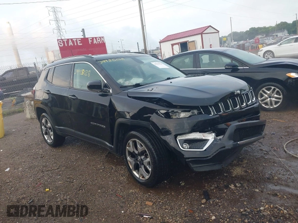 2018 Jeep Compass Limited with VIN 3C4NJDCB1JT354234, listed as a IAAI auction lot 39985028 with 76,293 mi miles. Bid and sale history available at carsss.com. Image 1.