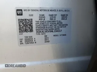 2022 GMC Terrain SLT with VIN 3GKALVEV5NL154117, listed as a Copart auction lot 45581315 with 63,445 mi miles and Salvage Title. Bid and sale history available at DreamBid. Image 13.