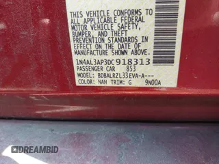 2013 Nissan Altima 2.5 S with VIN 1N4AL3AP3DC918313, listed as a IAAI auction lot 41922755 with 211,236 mi miles and . Bid and sale history available at carsss.com. Image 9.