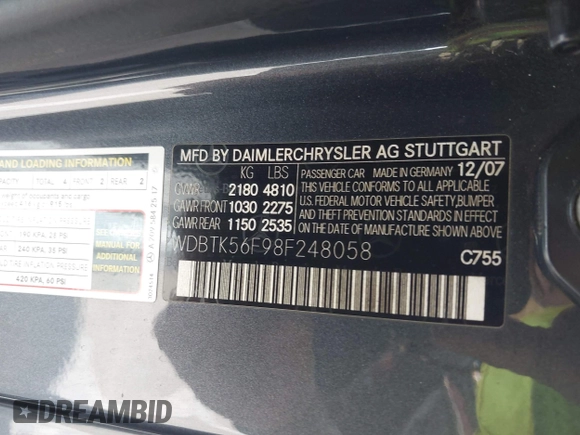 2008 Mercedes-Benz CLK 350 с VIN WDBTK56F98F248058, выставлен на аукционе IAAI как лот 42477891 с пробегом 134 019 миль миль и . История ставок и продаж доступна на DreamBid. Изображение 9.