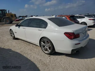 2013 BMW 7 Series 740Li with VIN WBAYE4C57DD137483, listed as a Copart auction lot 75406244 with 0 mi miles and Salvage Title. Bid and sale history available at carsss.com. Image 2.