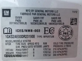 2013 GMC Yukon SLE with VIN 1GKS2AE00DR231908, listed as a Copart auction lot 74500564 with 203,079 mi miles and Clean Title. Bid and sale history available at carsss.com. Image 13.