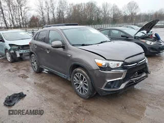 2018 Mitsubishi Outlander Sport ES 2.0 with VIN JA4AR3AU9JU017574, listed as a IAAI auction lot 41044910 with 123,386 mi miles. Bid and sale history available at carsss.com. Image 1.