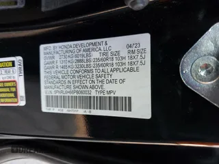 2023 Honda Odyssey EX-L with VIN 5FNRL6H66PB060032, listed as a Copart auction lot 83077304 with 15,169 mi miles and Salvage Title. Bid and sale history available at carsss.com. Image 13.