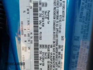 2016 Ford Focus SE с VIN 1FADP3F29GL396810, выставлен на аукционе Copart как лот 58230535 с пробегом 84 146 миль миль и Списание • Salvage title. История ставок и продаж доступна на DreamBid. Изображение 12.