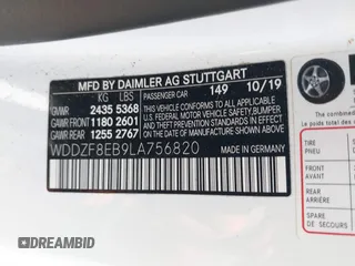 2020 Mercedes-Benz E-Class E 350 with VIN WDDZF8EB9LA756820, listed as a IAAI auction lot 39661412 with 124,468 mi miles. Bid and sale history available at carsss.com. Image 9.