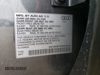 2021 Audi SQ7 Premium Plus z VIN WA1AWBF78MD025515, wystawiony jako Copart lot #44009383 z przebiegiem Nie podano mil oraz . Historia ofert i sprzedaży dostępna na DreamBid. Obrazek 14.
