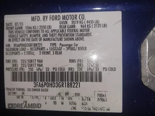 2016 Ford Fusion SE with VIN 3FA6P0HD3GR188221, listed as a IAAI auction lot 41327227 with 98,167 mi miles. Bid and sale history available at carsss.com. Image 9.