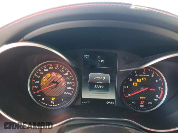 2017 Mercedes-Benz C 63 S AMG z VIN WDDWK8HB1HF465815, wystawiony jako Copart lot #71602664 z przebiegiem 57 280 mil mil oraz Szkoda całkowita • Salvage title. Historia ofert i sprzedaży dostępna na DreamBid. Obrazek 9.