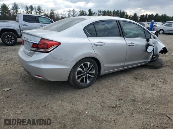 2015 Honda Civic Sedan LX with VIN 19XFB2F55FE202125, listed as a Copart auction lot 82158514 with 0 mi miles and Salvage Title. Bid and sale history available at carsss.com. Image 3.