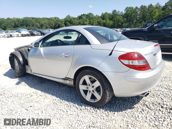2007 Mercedes-Benz SLK 280 with VIN WDBWK54F47F158590, listed as a Copart auction lot 57837415 with 128,259 mi miles and Salvage title. Bid and sale history available at DreamBid. Image 2.