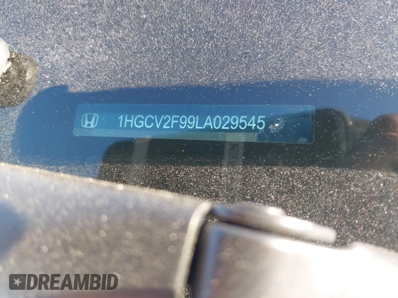 2020 Honda Accord Touring with VIN 1HGCV2F99LA029545, listed as a IAAI auction lot 40472177 with 44,960 mi miles and . Bid and sale history available at DreamBid. Image 9.