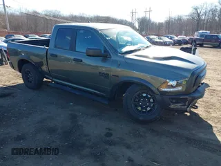2021 Ram 1500 Warlock with VIN 1C6RR7GT9MS596989, listed as a IAAI auction lot 41673633 with 45,592 mi miles and . Bid and sale history available at DreamBid. Image 1.