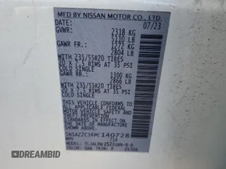 2023 Nissan Murano SL with VIN 5N1AZ2CJ4PC140728, listed as a Copart auction lot 49227245 with 19,000 mi miles and Salvage Title. Bid and sale history available at DreamBid. Image 13.