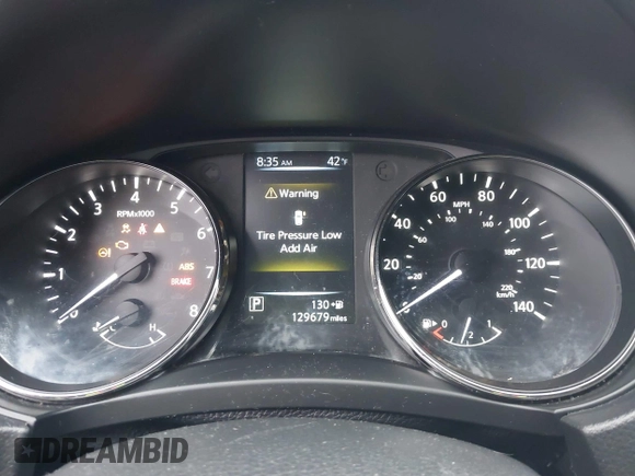 2017 Nissan Rogue SV with VIN KNMAT2MT0HP545534, listed as a IAAI auction lot 41906132 with 129,679 mi miles. Bid and sale history available at carsss.com. Image 7.