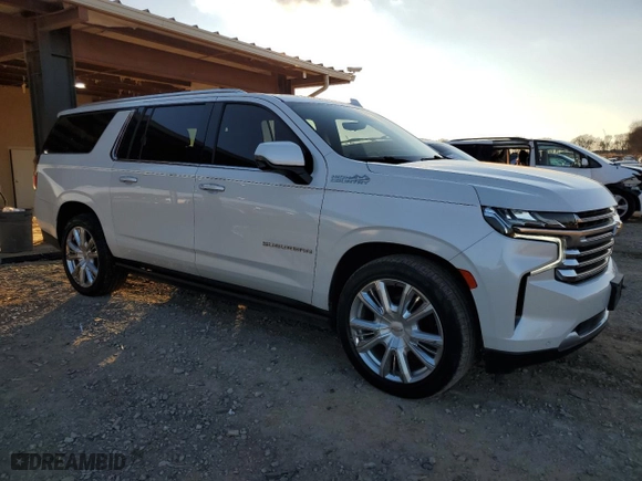 2021 Chevrolet Suburban High Country with VIN 1GNSKGKL7MR259841, listed as a Copart auction lot 41518575 with 84,509 mi miles and Clean Title. Bid and sale history available at carsss.com. Image 4.