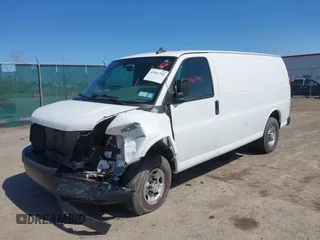 2019 Chevrolet Express Cargo Van with VIN 1GCWGAFG7K1196113, listed as a IAAI auction lot 41961791 with 80,015 mi miles. Bid and sale history available at carsss.com. Image 2.