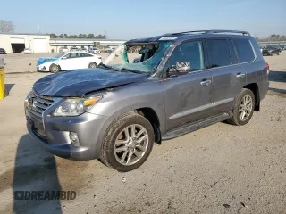 2015 Lexus LX 570 with VIN JTJHY7AX9F4166130, listed as a Copart auction lot 43653595 with 105,108 mi miles and Salvage Title. Bid and sale history available at DreamBid. Image 1.