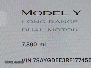 2024 Tesla Model Y Long Range with VIN 7SAYGDEE3RF177458, listed as a IAAI auction lot 42109641 with 7,890 mi miles. Bid and sale history available at carsss.com. Image 15.