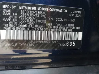 2024 Mitsubishi Outlander SEL z VIN JA4J4WA88RZ018247, wystawiony jako IAAI lot #40377423 z przebiegiem 9 558 mil mil oraz . Historia ofert i sprzedaży dostępna na DreamBid. Obrazek 9.