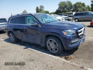 2021 Mercedes-Benz GLS 450 with VIN 4JGFF5KEXMA442665, listed as a Copart auction lot 62712424 with 24,449 mi miles and Salvage Title. Bid and sale history available at DreamBid. Image 4.