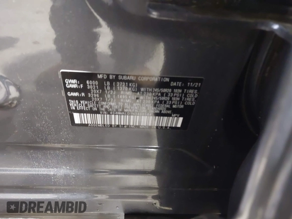 2022 Subaru Ascent Limited с VIN 4S4WMALD1N3408544, выставлен на аукционе IAAI как лот 42226761 с пробегом 75 929 миль миль и . История ставок и продаж доступна на DreamBid. Изображение 9.